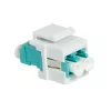 LogiLink NK0031 Keystone LC-Duplex Multimode OM3/OM4 Fibre Optic Coupler, Aqua