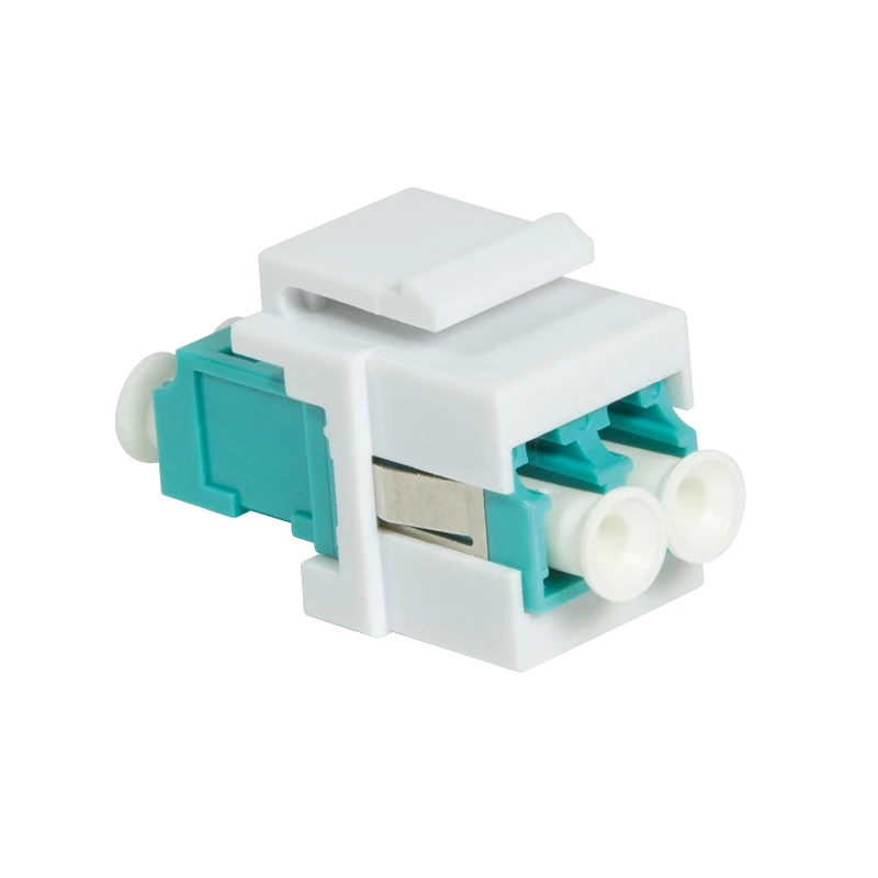 LogiLink NK0031 Keystone LC-Duplex Multimode OM3/OM4 Fibre Optic Coupler, Aqua