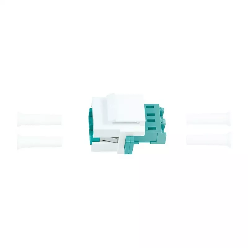 LogiLink NK0031 Keystone LC-Duplex Multimode OM3/OM4 Fibre Optic Coupler, Aqua