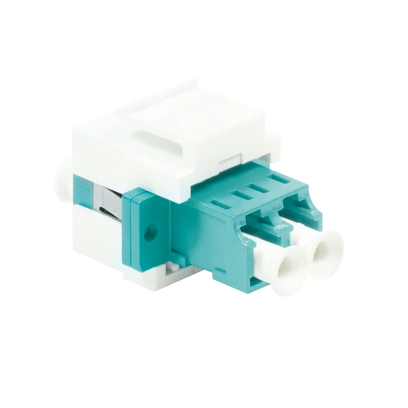 LogiLink NK0031 Keystone LC-Duplex Multimode OM3/OM4 Fibre Optic Coupler, Aqua
