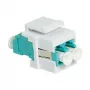 LogiLink NK0031 Keystone LC-Duplex Multimode OM3/OM4 Fibre Optic Coupler, Aqua