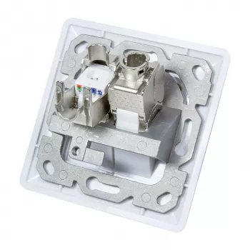 LogiLink NK4020 Keystone Wall Plate, Flush Mount, 2 Modules, Signal White