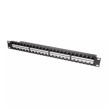 LogiLink NK4045 Keystone Patch Panel 1U 48 Ports Unshielded Black