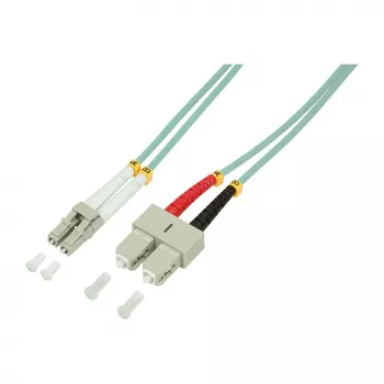 LogiLink OM3 LC/SC Duplex Multimode Fiber Patch Cable, 10m, Aqua, LSZH