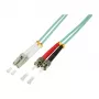 LogiLink OM3 LC to ST Duplex Multimode Fiber Patch Cable, 1m, LSZH Aqua
