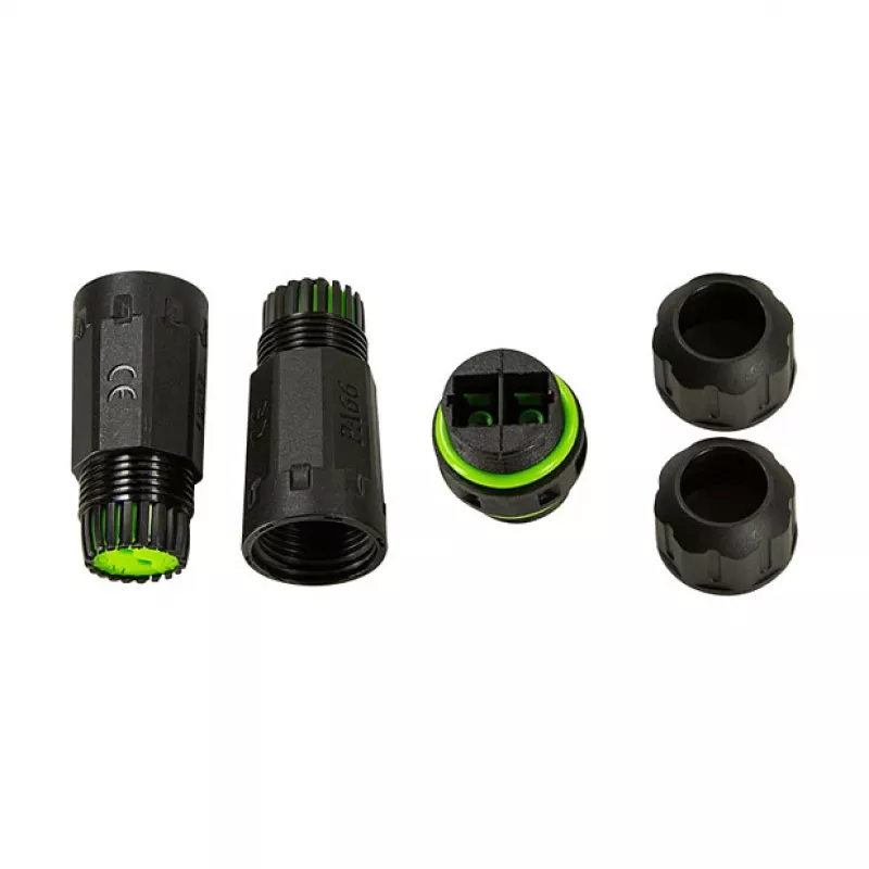 LOGILINK Outdoor Fiber Optic Duplex SC Connector with 2 Cable Glands, IP67, Black
