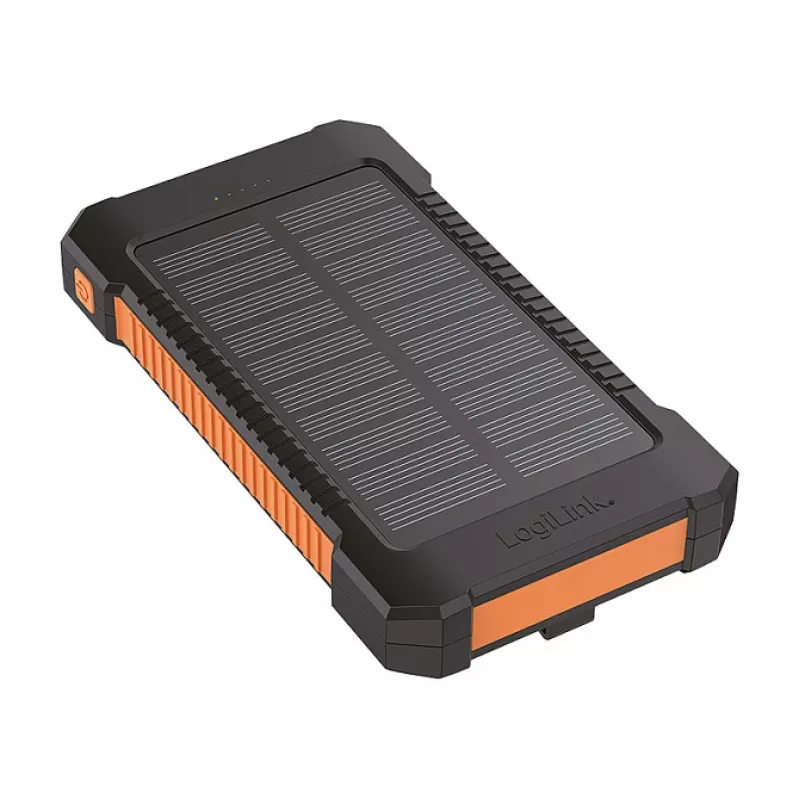 LogiLink PA0321 Solar Power Bank 6000 mAh with USB-C, IP65, Black
