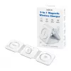 LOGILINK PA0344 Magnetic Wireless Charger 3-in-1 for Apple Devices, White, Foldable, MagSafe, 15W