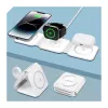 LOGILINK PA0344 Magnetic Wireless Charger 3-in-1 for Apple Devices, White, Foldable, MagSafe, 15W