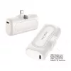 LogiLink PA0349W Mobile Power Bank, 5000 mAh, LiPo, Built-in Foldable USB-C Plug and USB-C Port, White