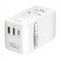 LOGILINK PA0357 USB-A/C Travel Charger, 70 W GaN, 4-Port, 2x USB-A (QC), 2x USB-C (PD), Slim, White