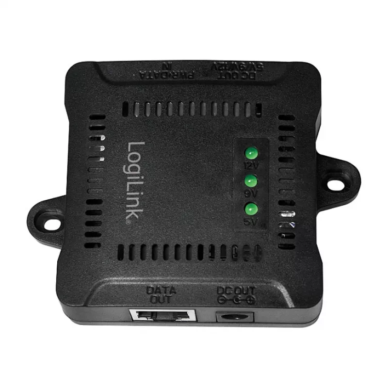 LogiLink POE005 PoE Splitter, 1-Port Gigabit, 24W Max, 5/9/12V DC Output
