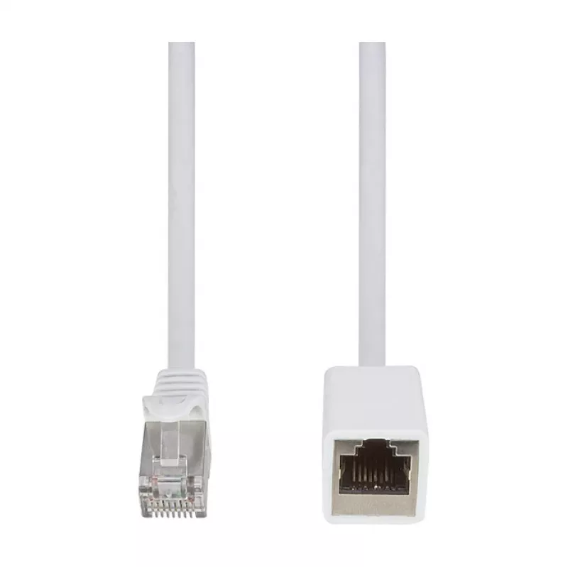 LogiLink Professional CAT 6a S/FTP Patch Extension Cable, RJ-45 Male to Female, 1 m, White, LSZH, Snagless