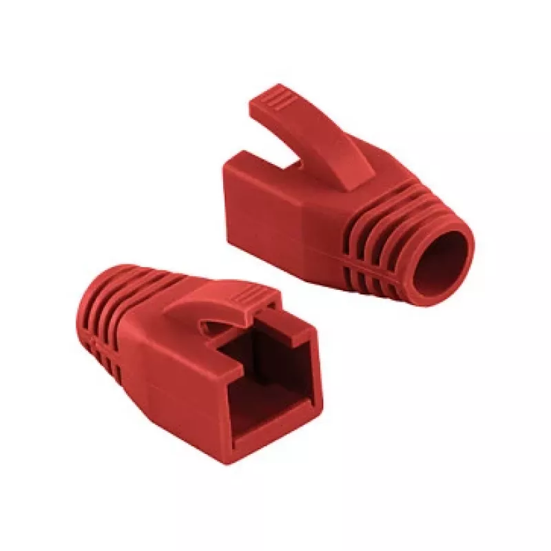 LogiLink Professional Modular RJ45 Plug Cable Boot 8 mm Red – 50 Pieces