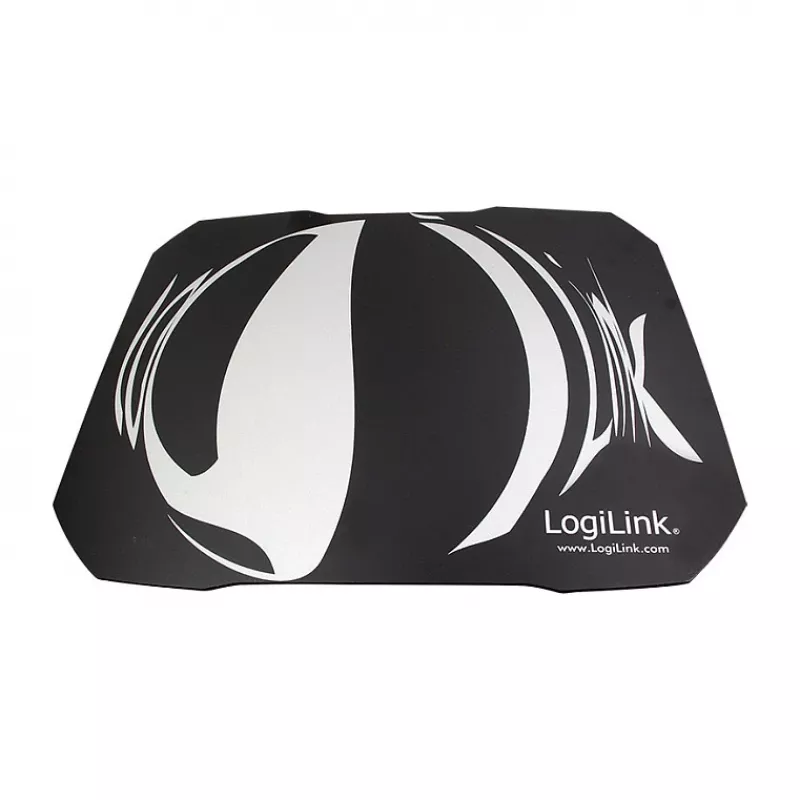 LogiLink Q1 Mate Gaming Mouse Pad XL – Micro-Woven Fabric, Anti-Slip Rubber Base, Stitched Edges, Black Desk Mat