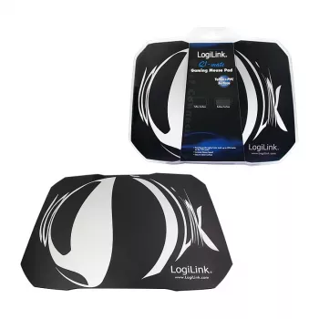 LogiLink Q1 Mate Gaming Mouse Pad XL – Micro-Woven Fabric, Anti-Slip Rubber Base, Stitched Edges, Black Desk Mat
