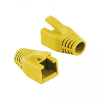 Logilink RJ45 Modular Plug Cable Boot 8mm Yellow – Snagless Strain Relief Boot (50 Pieces)