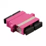 LogiLink SC Duplex OM4 Multimode Fiber Optic Adapter with Flange, Violet