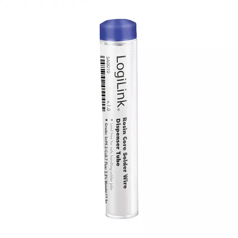LogiLink Soldering Wire, Lead-Free, Sn99.3Cu0.7, 1 mm, 12.5 g Dispenser Box