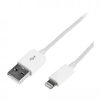 Logilink UA0199 Lightning Cable, MFI Certified, USB-A to Lightning 8-pin, White, 1m (Fast Charging & Sync)