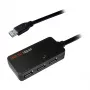 LOGILINK UA0262 USB 3.0 Active Extension Cable with 4-Port Hub, USB-A Male to 4x USB-A Female, 10m, Black