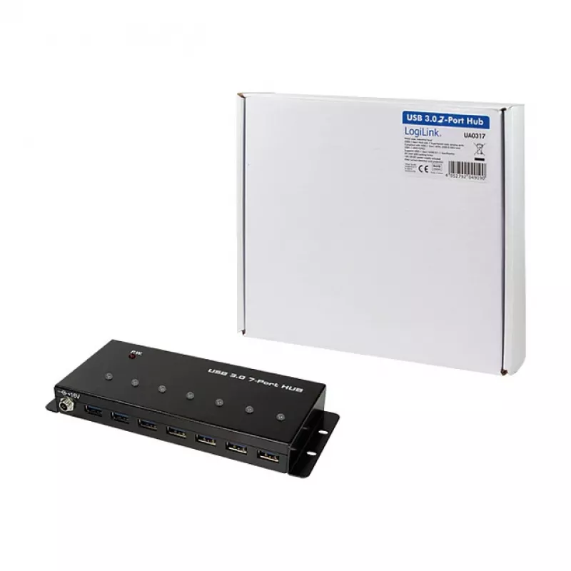 LOGILINK UA0317 USB 3.0 Hub, 7-Port, Metal Case, Industrial Level