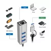 Logilink UA0440 USB 3.2 Gen 1 3-Port Hub with Gigabit Ethernet Adapter, USB-C and USB-A Connection, Aluminum