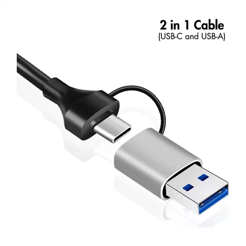 Logilink UA0440 USB 3.2 Gen 1 3-Port Hub with Gigabit Ethernet Adapter, USB-C and USB-A Connection, Aluminum