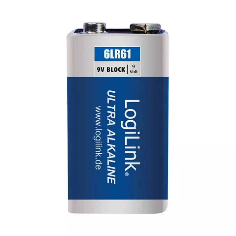 LogiLink Ultra Power Alkaline 9V Battery, 1-Pack Blister
