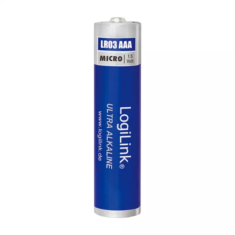 LogiLink Ultra Power Alkaline AAA Batteries, 8 Pack, 1.5V, Longlife Power, Mercury-Free