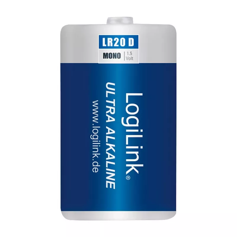 LogiLink Ultra Power Alkaline D Battery LR20 2-Pack Blister