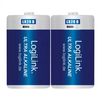 LogiLink Ultra Power Alkaline D Battery LR20 2-Pack Blister