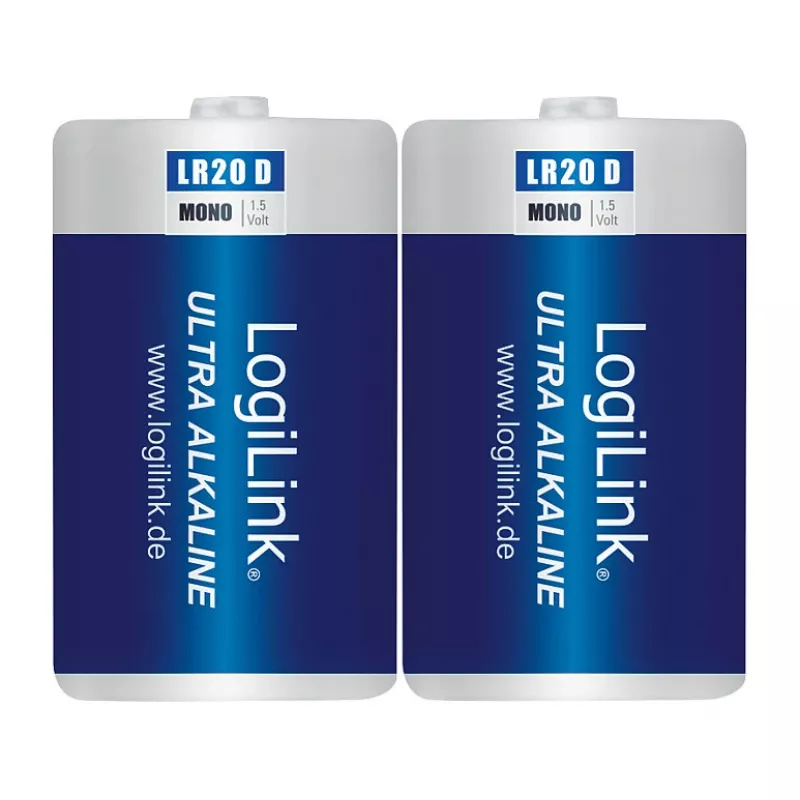 LogiLink Ultra Power Alkaline D Battery LR20 2-Pack Blister