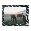 LogiLink Ultra-Thin Mouse Pad with Integrated Photo Frame, Zebra Design, Non-Slip Rubber Base, 2 mm, 10 x 15 cm Photo, Black/White