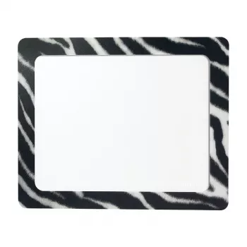 LogiLink Ultra-Thin Mouse Pad with Integrated Photo Frame, Zebra Design, Non-Slip Rubber Base, 2 mm, 10 x 15 cm Photo, Black/White