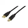 LogiLink USB 2.0 Active Extension Cable, USB-A Male to USB-B Male, 20 m, with Signal Amplifier, Black