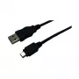 LogiLink USB 2.0 Cable, USB-A Male to Mini-USB Male, Black, 3 m