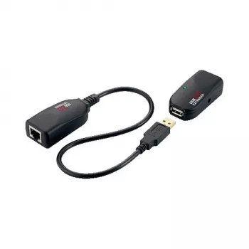 LOGILINK USB 2.0 Cat.5 Extender, 50 m, Pigtail, Black