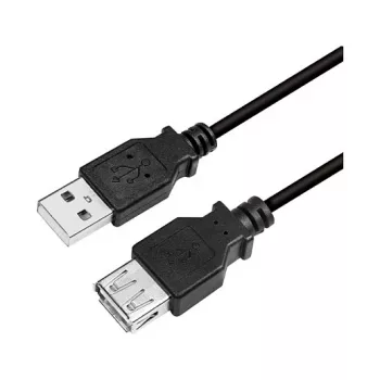 LogiLink CU0011B USB 2.0 Extension Cable, USB-A Male to USB-A Female, Black, 3 m