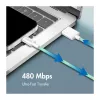 LogiLink USB 2.0 Type-C Cable, A/M to C/M, 480 Mbps, 60W, Nylon, Green, 0.5 m