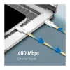LogiLink USB 2.0 Type-C Cable, C/M to C/M, 480 Mbps, 60W, Nylon, Yellow, 0.5 m