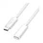 LOGILINK USB 2.0 Type-C Extension Cable – USB-C Male to Female, 480 Mbps, 100W Power Delivery, White, 1m