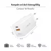 Logilink USB-A/C Charger 65 W GaN, 1x USB-A (QC), 1x USB-C (PD), White