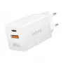 Logilink USB-A/C Charger 65 W GaN, 1x USB-A (QC), 1x USB-C (PD), White