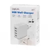 Logilink USB-A charger, 24 W, 4-port, 4x USB-A, White