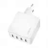 Logilink USB-A charger, 24 W, 4-port, 4x USB-A, White