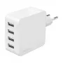 Logilink USB-A charger, 24 W, 4-port, 4x USB-A, White