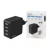 LogiLink USB-A Wall Charger, 24W, 4-Port, 4x USB-A, Black