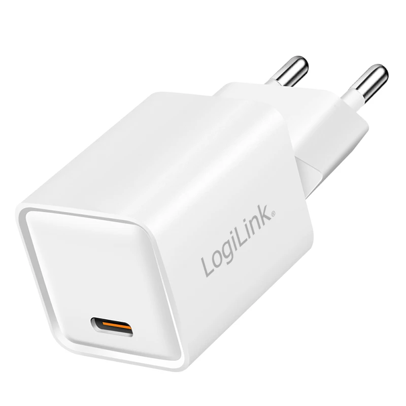 LogiLink USB-C Charger 20W GaN, 1-Port, USB Power Delivery, White
