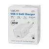 LogiLink USB-C Charger 20W GaN, 1-Port, USB Power Delivery, White